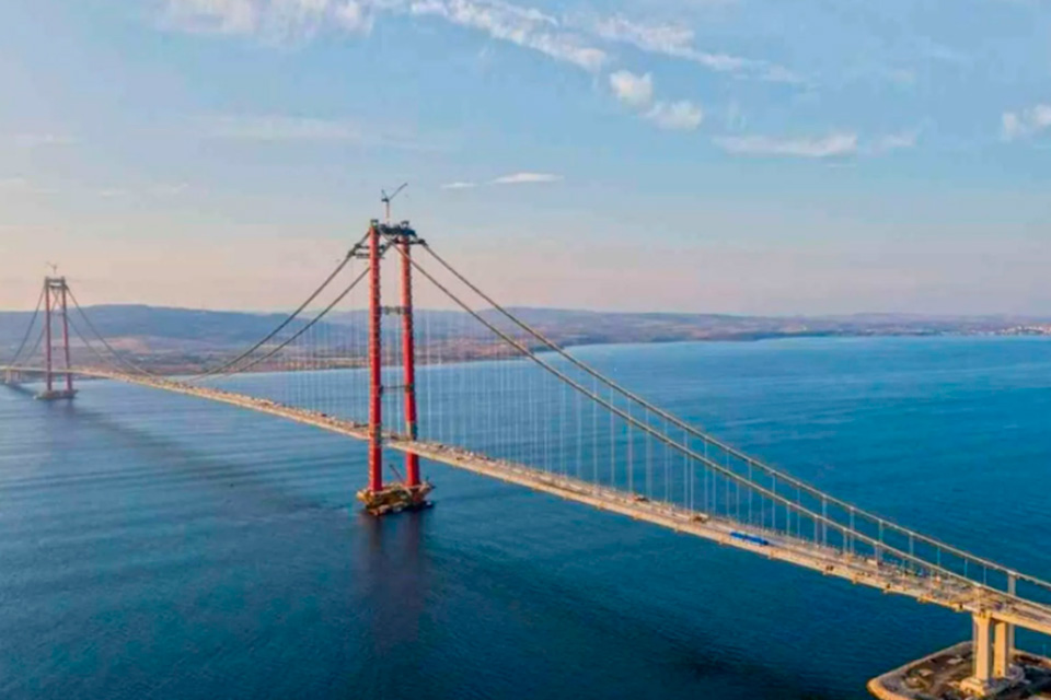 Inauguración del 1915 Çanakkale Bridge, el puente colgante más grande del mundo